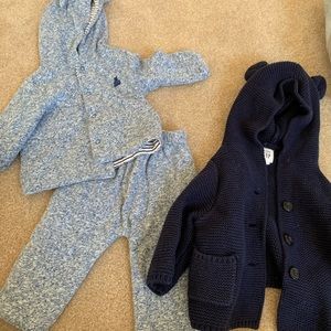 Gap Baby Gap : baby boys sweater set 0-3 months reversible blue